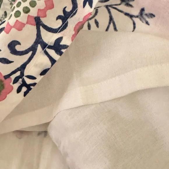 Sue Sartor Bangalore Tunic in Pink and Green Floral 100% Cotton Exquisite Sz L - Picture 14 of 15